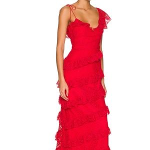 Kristen Lace Gown in cherry